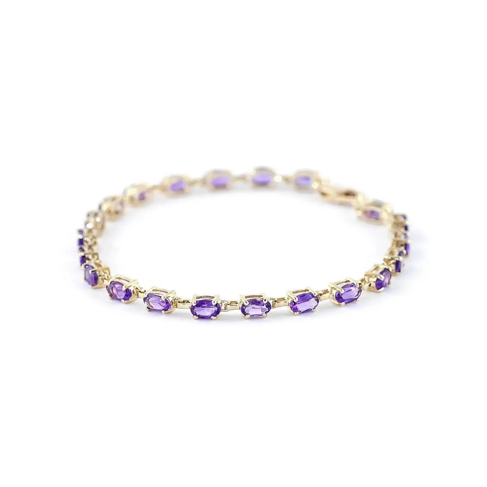 Amethyst Tennis Bracelet, 14k Yellow Gold